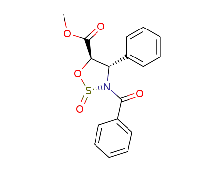 Molecular Structure of 235432-33-4 (3-N-benzoyl-4-phenyl-(4S,5R)-2-oxo-1,2,3-oxathiazolidine methyl ester)