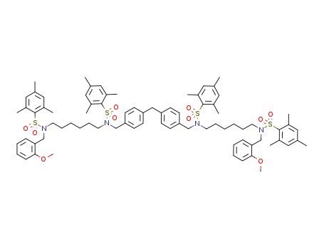 N<sub>1</sub>-{6-[(mesitylsulfonyl)(4-{4-[((mesitylsulfonyl){6-[(mesitylsulfonyl)(2-methoxybenzyl)amino]hexyl}amino)methyl]benzyl}benzyl)amino]hexyl}-N<sub>1</sub>-(2-methoxybenzyl)-2,4,6-trimethyl-1-benzenesulfonamide