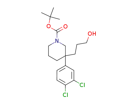 Molecular Structure of 172734-66-6 (1-Piperidinecarboxylic acid,
3-(3,4-dichlorophenyl)-3-(3-hydroxypropyl)-, 1,1-dimethylethyl ester)