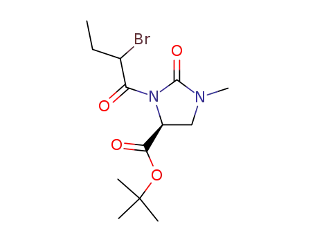 Molecular Structure of 195828-76-3 (tert.-butyl (4S)-1-methyl-3-(2-bromo-n-butyryl)-2-oxo-imidazolidine-4-carboxylate)