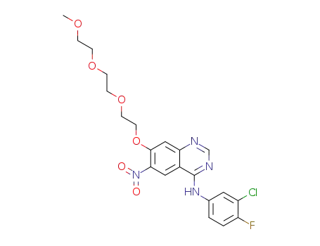 Molecular Structure of 267243-65-2 (4-[N-(3-chloro-4-fluorophenyl)amino]-6-nitro-7-(3,6,9-trioxadecanoxy)quinazoline)