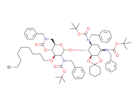 1,3,2',6'-tetra-N-benzyl-3'-O-(8''-bromooctyl)-1,3,2'-tri-N-tert-butoxycarbonyl-6'-N,4'-O-carbonyl-5,6-O-cyclohexylideneneamine