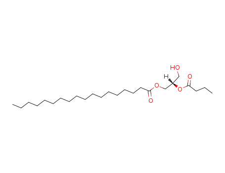 Molecular Structure of 112307-55-8 (Octadecanoic acid, 3-hydroxy-2-(1-oxobutoxy)propyl ester, (S)-)