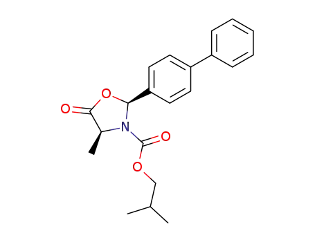 Molecular Structure of 346577-99-9 ((2S,4S)-2-(biphenyl-4-yl)-4-methyl-5-oxo-oxazolidine-3-carboxylic acid isobutyl ester)