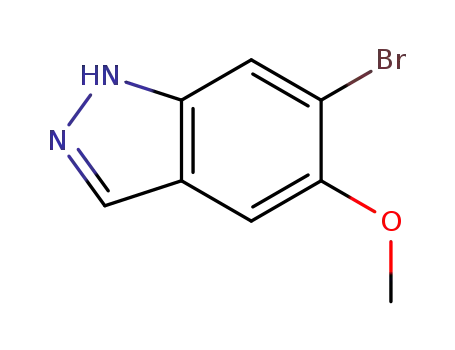 Molecular Structure of 1206800-17-0 (6-Bromo-5-methoxy-1H-indazole)