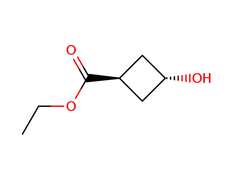 Molecular Structure of 160351-88-2 (Cyclobutanecarboxylic acid, 3-hydroxy-, ethyl ester, trans- (9CI))