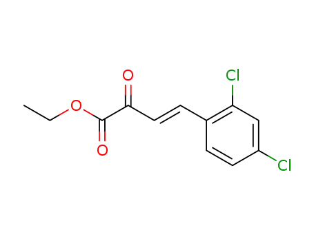 Molecular Structure of 875018-47-6 (3-Butenoic acid, 4-(2,4-dichlorophenyl)-2-oxo-, ethyl ester, (3E)-)