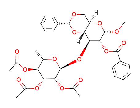 methyl 2,3,4-tri-O-acetyl-O-α-L-rhamnopyranosyI-(1->3)-2-O-benzoyl-4,6-O-benzylidene-O-α-D-gluco-pyranoside