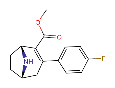Molecular Structure of 306740-85-2 (8-Azabicyclo[3.2.1]oct-2-ene-2-carboxylic acid, 3-(4-fluorophenyl)-,
methyl ester, (1R,5S)-)