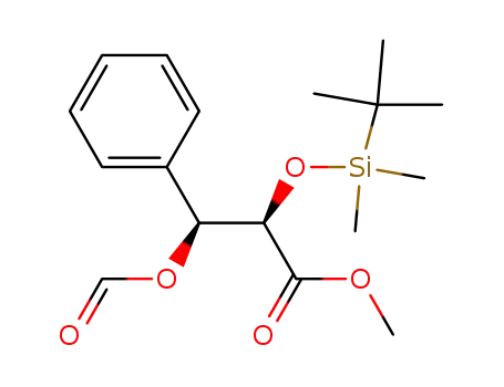 Molecular Structure of 262844-00-8 (methyl (2R,3S)-2-O-t-butyldimethylsilyl-3-O-formyl-2,3-dihydroxy-3-phenylpropionate)