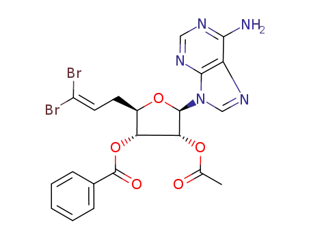 9-(2-O-acetyl-3-O-benzoyl-7,7-dibromo-5,6,7-trideoxy-β-D-ribo-hept-6-enofuranosyl)adenine