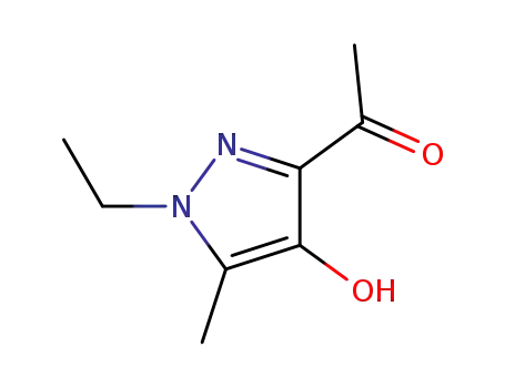 Molecular Structure of 1187732-72-4 (1-(1-Ethyl-4-hydroxy-5-methyl-1H-pyrazol-3-yl)ethanone)