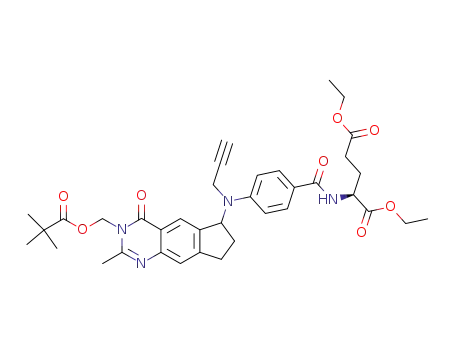 diethyl N-{p-[N-((6RS)-2-methyl-4-oxo-3-pivaloyloxymethyl-3,4,7,8-tetrahydro-6H-cyclopenta[g]quinazolin-6-yl)-N-(prop-2-ynyl)-amino]benzoyl}-L-glutamate