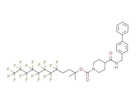 4-[(biphenyl-4-ylmethyl)-carbamoyl]-piperidine-1-carboxylic acid 4,4,5,5,6,6,7,7,8,8,9,9,10,10,11,11,11-heptadecafluoro-1,1-dimethyl-undecyl ester