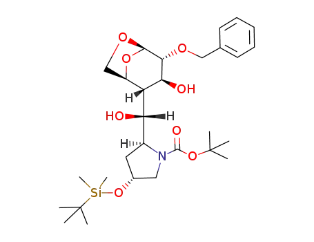 (2S,4R)-2-[(R)-((1S,2S,3S,4R,5R)-4-Benzyloxy-3-hydroxy-6,8-dioxa-bicyclo[3.2.1]oct-2-yl)-hydroxy-methyl]-4-(tert-butyl-dimethyl-silanyloxy)-pyrrolidine-1-carboxylic acid tert-butyl ester