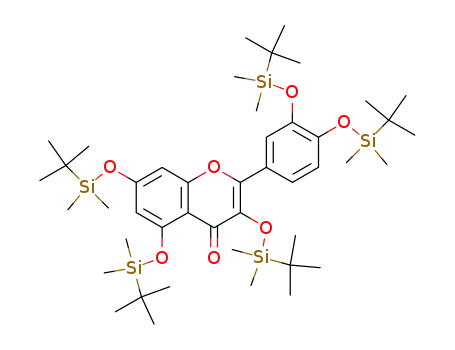 Molecular Structure of 265975-30-2 (3,3',4',5,7-penta-O-tert-butyldimethylsilylquercetin)