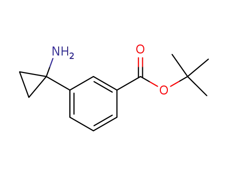Molecular Structure of 503417-35-4 (Benzoic acid, 3-(1-aminocyclopropyl)-, 1,1-dimethylethyl ester)