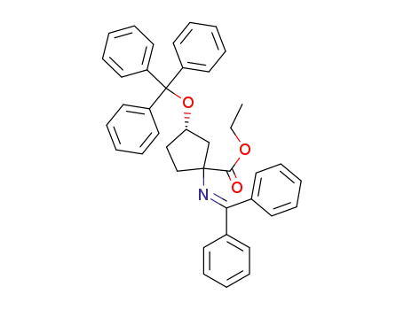Cyclopentanecarboxylic acid,
1-[(diphenylmethylene)amino]-3-(triphenylmethoxy)-, ethyl ester, (3S)-