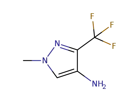 Molecular Structure of 1006436-44-7 (1-Methyl-3-(trifluoromethyl)-1H-pyrazol-4-amine)