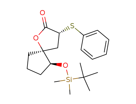 Molecular Structure of 629665-88-9 (1-Oxaspiro[4.4]nonan-2-one,
6-[[(1,1-dimethylethyl)dimethylsilyl]oxy]-3-(phenylthio)-, (3R,5S,6S)-)