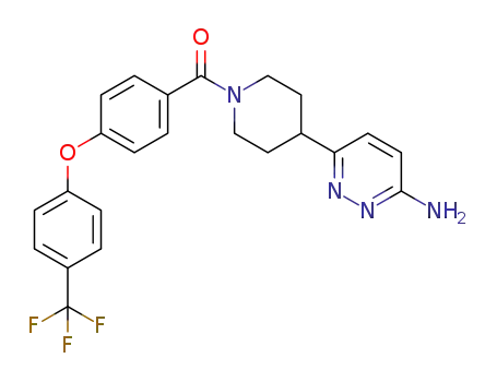 Molecular Structure of 2361241-23-6 (6-(1-{4-[4-(trifluoromethyl)phenoxy]benzoyl}piperidin-4-yl)pyridazin-3-amine)