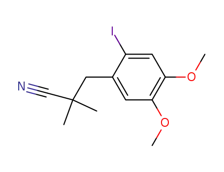 Molecular Structure of 445006-98-4 (3-(2-iodo-4,5-dimethoxyphenyl)-2,2-dimethylpropanenitrile)