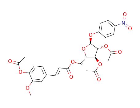 Molecular Structure of 535960-67-9 (p-nitrophenyl 5-O-(4'-O-acetylferuloyl)-2,3-di-O-acetyl-α-L-arabinofuranoside)