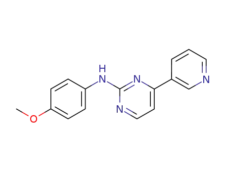 Molecular Structure of 112675-67-9 (2-Pyrimidinamine, N-(4-methoxyphenyl)-4-(3-pyridinyl)-)