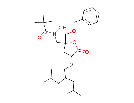 Propanamide,
N-hydroxy-2,2-dimethyl-N-[[(4E)-tetrahydro-4-[5-methyl-3-(2-methylprop
yl)hexylidene]-5-oxo-2-[(phenylmethoxy)methyl]-2-furanyl]methyl]-