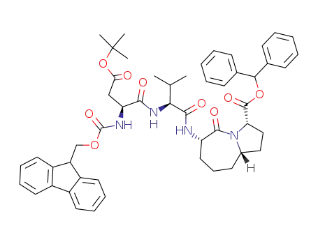 diphenylmethyl (3S,6S,9aS)-6-[(2S)-2-((2S)-2-(9H)-fluoren-9-ylmethoxycarbonylamino-4-tert-butoxycarbonylpropanamido)-3-methylbutanamido]-5-oxo-octahydro-1H-pyrrolo[1,2-a]azepine-3-carboxylate