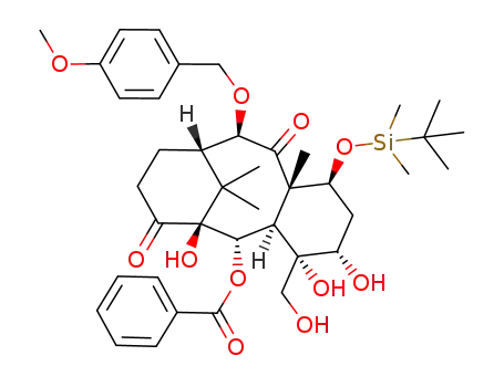 Benzoic acid (1S,2S,3R,4S,5S,7S,8S,10R,11S)-7-(tert-butyl-dimethyl-silanyloxy)-1,4,5-trihydroxy-4-hydroxymethyl-10-(4-methoxy-benzyloxy)-8,15,15-trimethyl-9,14-dioxo-tricyclo[9.3.1.0<sup>3,8</sup>]pentadec-2-yl ester
