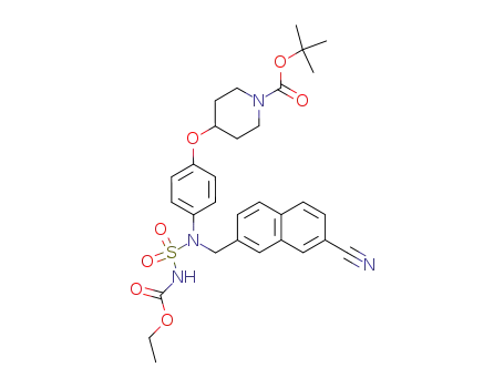 ethyl N-(N-{4-[(1-tert-butoxycarbonyl-4-piperidyl)oxy]phenyl}-N-[(7-cyano-2-naphthyl)methyl]sulfamoyl)carbamate