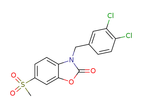 Molecular Structure of 483288-06-8 (3-(3,4-dichlorobenzyl)-6-methanesulphonyl-2(3H)-benzoxazolone)