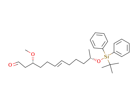 Molecular Structure of 345653-88-5 (11(S)-(tert-Butyldiphenylsilyloxy)-3R-methoxy-6E-dodecenal)