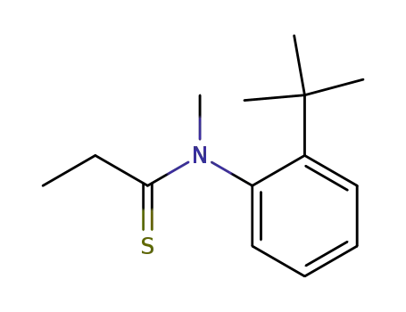 Molecular Structure of 438192-72-4 (Propanethioamide,  N-[2-(1,1-dimethylethyl)phenyl]-N-methyl-)