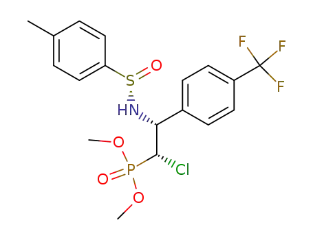 dimethyl (S<sub>s</sub>,1S,2R)-(+)-1-chloro-2-(4-trifluoromethylphenyl)-2-(p-toluenesulfinamido)ethylphosphonate