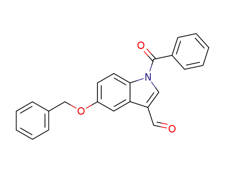 Molecular Structure of 380220-38-2 (1-benzoyl-5-benzyloxy-1<i>H</i>-indole-3-carbaldehyde)