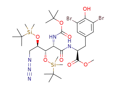(S)-2-[(2S,3S,4R)-5-Azido-2-tert-butoxycarbonylamino-3,4-bis-(tert-butyl-dimethyl-silanyloxy)-pentanoylamino]-3-(3,5-dibromo-4-hydroxy-phenyl)-propionic acid methyl ester