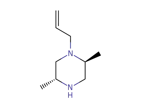 Molecular Structure of 155836-79-6 (Piperazine, 2,5-dimethyl-1-(2-propenyl)-, (2S,5R)- (9CI))