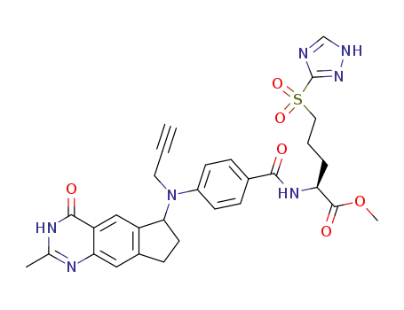 methyl (2S)-2-{4-[N-((6RS)-2-methyl-4-oxo-3,4,7,8-tetrahydro-6H-cyclopenta[g]quinazolin-6-yl)-N-(prop-2-ynyl)amino]benzamido}-5-(1H-1,2,4-triazol-3-ylsulfonyl)pentanoate
