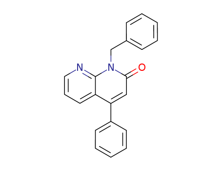 Molecular Structure of 178548-28-2 (1,8-Naphthyridin-2(1H)-one, 4-phenyl-1-(phenylmethyl)-)