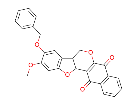 3-benzyloxy-2-methoxy-4b,12b-dihydro-5<i>H</i>-6,13-dioxa-indeno[2,1-<i>a</i>]anthracene-7,12-dione
