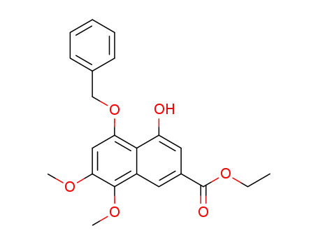 Molecular Structure of 828940-38-1 (ethyl 5-benzyloxy-4-hydroxy-7,8-dimethoxy-naphthalene-2-carboxylate)