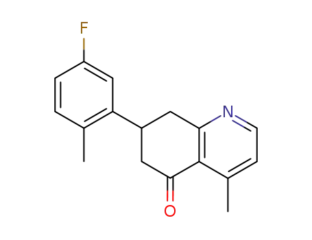 Molecular Structure of 239132-05-9 ((-)-7-(5-fluoro-2-methylphenyl)-4-methyl-7,8-dihydroquinolin-5(6H)-one)