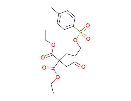 Molecular Structure of 654673-27-5 (Propanedioic acid, [3-[[(4-methylphenyl)sulfonyl]oxy]propyl](2-oxoethyl)-,
diethyl ester)