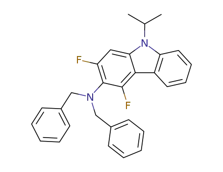 3-dibenzylamino-2,4-difluoro-9-(prop-2-yl)carbazole