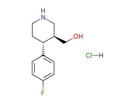 Molecular Structure of 220548-73-2 ((3S,4R)-4-(4-Fluorophenyl)piperidine-3-Methanol Hydrochloride)