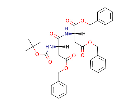 Molecular Structure of 104870-31-7 (L-Aspartic acid, N-[N-[(1,1-dimethylethoxy)carbonyl]-L-a-aspartyl]-,
tris(phenylmethyl) ester)