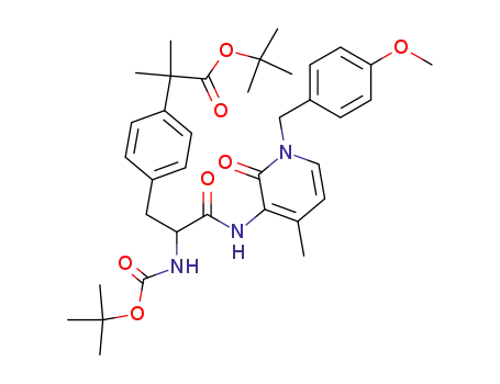 3-[2'-(R,S)-t-butoxycarbonylamino-3'-[4''-(1'''-t-butoxycarbonyl-1'''-methyl)ethyl]benzene]propanoylamino-1-(4-methoxybenzyl)-4-methyl-2-pyridone