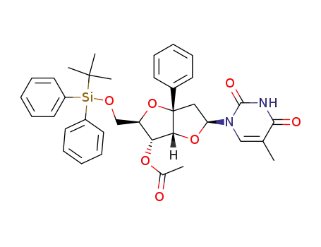 (1S',3'R,4'R,5'R,7'S)-{4'-acetoxy-1'-phenyl-3'-(tert-butyldiphenylsilyloxymethyl)-2',6'-dioxabicyclo[3.3.0]oct-7'-yl}thymine